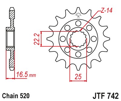 MONSTER 821 (2014 - 2020) steel front sprocket | JT Sprockets