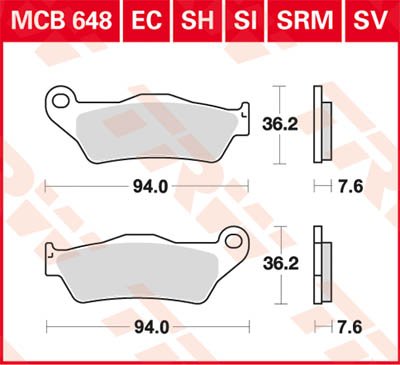 MONSTER 800 (2005 - 2007) allround organic standard brake pad | TRW