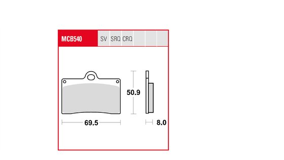 MONSTER 900 (1993 - 1999) trq brake pad sintered race | TRW