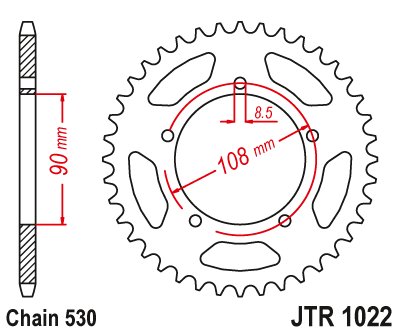 600 SL PANTAH (1980 - 1984) steel rear sprocket | JT Sprockets