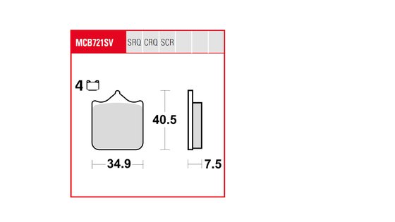 749 R (2004 - 2007) sintered metal brake pad | TRW