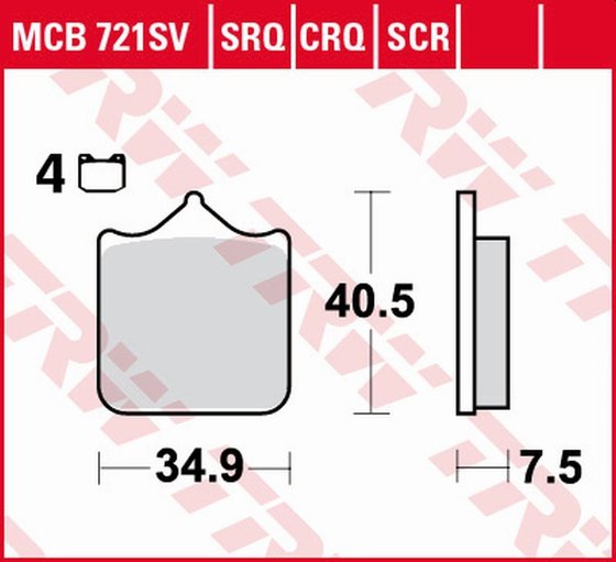 999 R (2004 - 2006) hyper-carbon racing brake pad | TRW