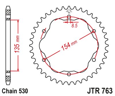 MULTISTRADA 1260 (2018 - 2020) plieninė galinė žvaigždutė | JT Sprockets