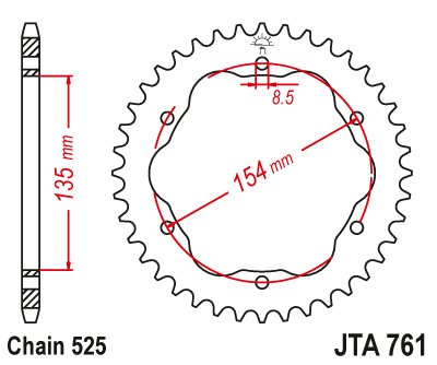 PANIGALE 1299 (2015 - 2017) aliumininė galinė lenktyninė žvaigždė | JT Sprockets