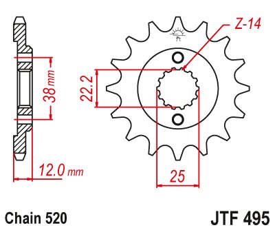 750 SPORT (1986 - 1990) plieninė priekinė žvaigždutė | JT Sprockets