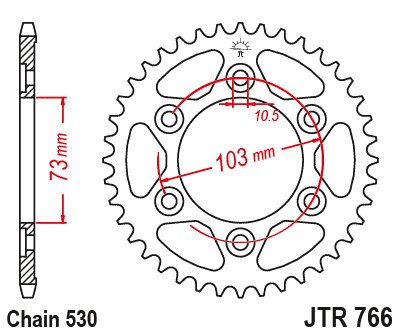 MULTISTRADA 1200 ENDURO (2016 - 2018) plieninė galinė žvaigždutė | JT Sprockets