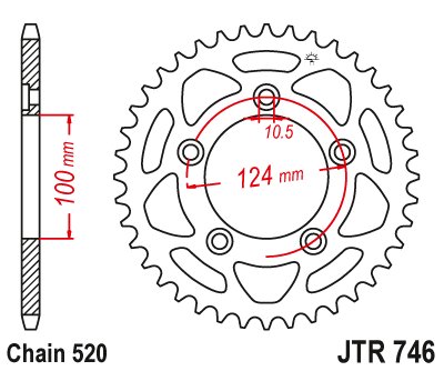 MONSTER 821 (2014 - 2020) plieninė galinė žvaigždutė | JT Sprockets