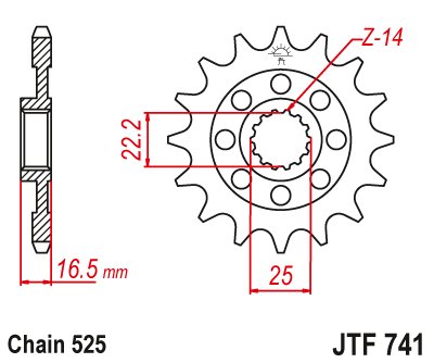 749 (2003 - 2006) priekinė žvaigždutė | JT Sprockets