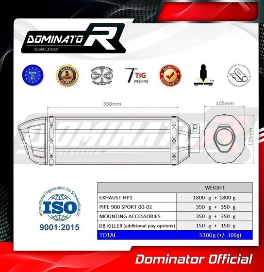 900 SS (2000 - 2002) exhaust silencer hp1 | Dominator